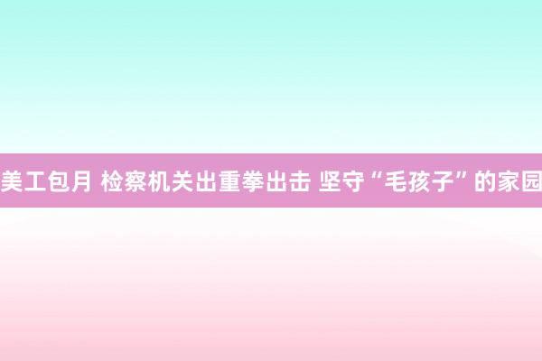 美工包月 检察机关出重拳出击 坚守“毛孩子”的家园