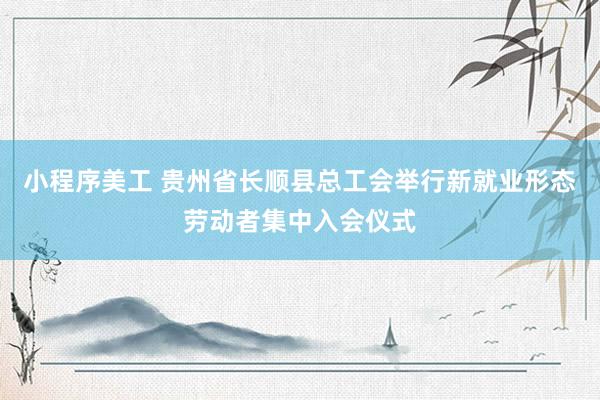 小程序美工 贵州省长顺县总工会举行新就业形态劳动者集中入会仪式